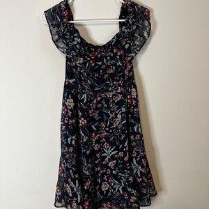 Lulu's Navy Floral Mini Dress